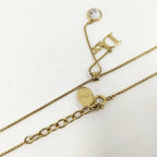 Dior Logo Necklace Gold Plated Rhinestone — view 5