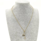Dior Logo Necklace Gold Plated Rhinestone — view 7
