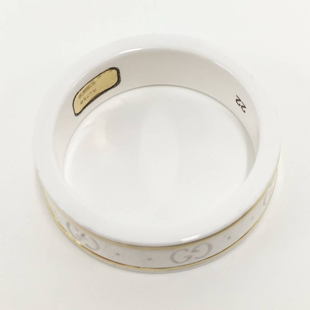 Gucci Icon Ring Ceramic 18k Yellow Gold White — view 8