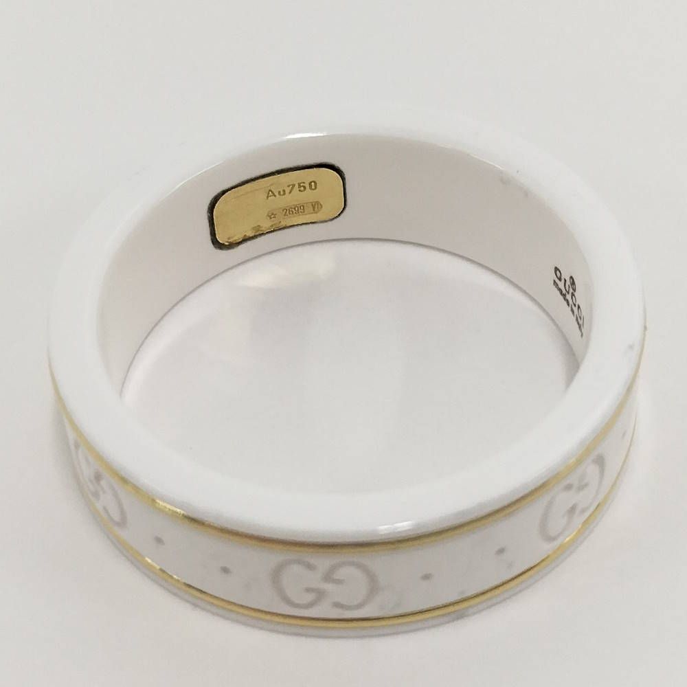 Gucci Icon Ring Ceramic 18k Yellow Gold White — view 9