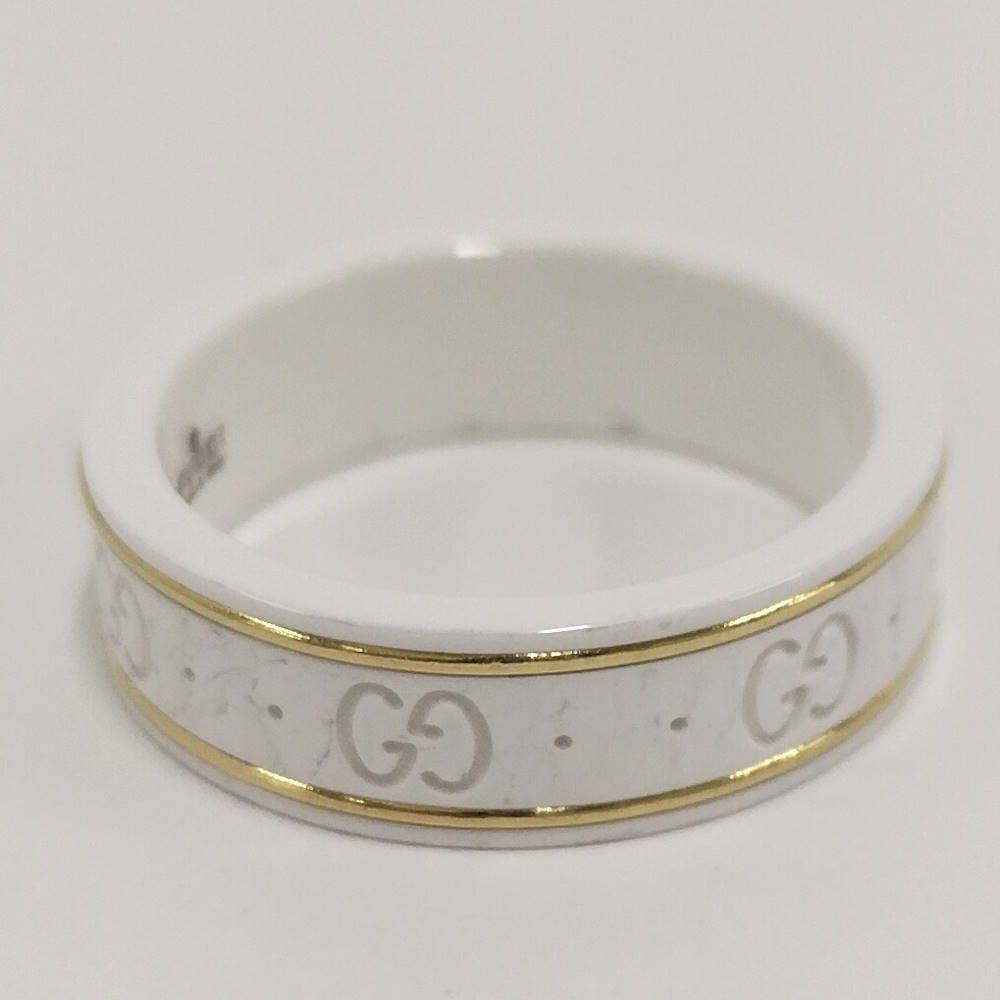 Gucci Icon Ring Ceramic 18k Yellow Gold White — view 5