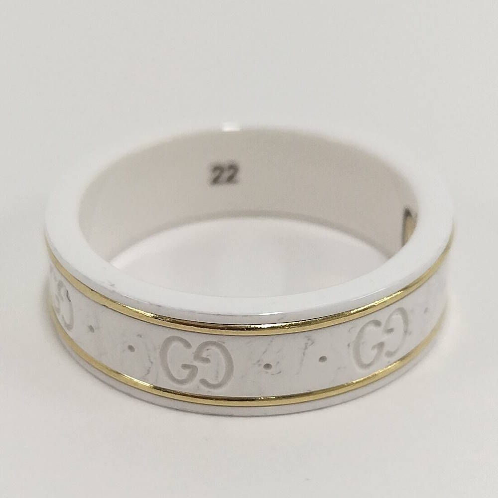Gucci Icon Ring Ceramic 18k Yellow Gold White — view 4