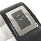 Gucci Bangle Watch SS Leather Quartz Black Dial — view 8