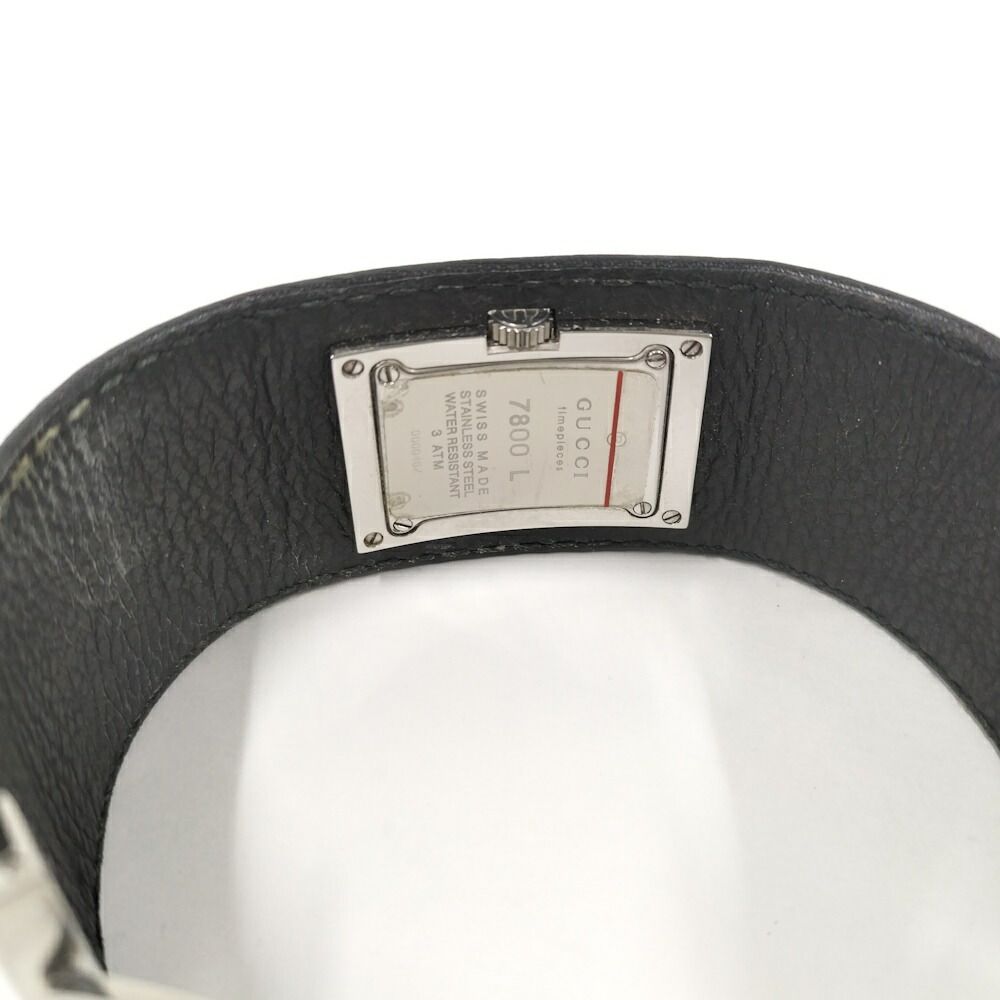 Gucci Bangle Watch SS Leather Quartz Black Dial — view 9