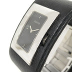 Gucci Bangle Watch SS Leather Quartz Black Dial — view 3