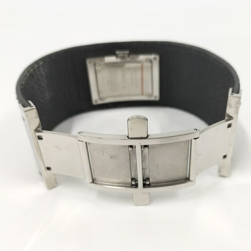 Gucci Bangle Watch SS Leather Quartz Black Dial — view 6