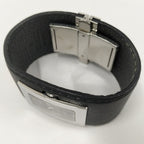Gucci Bangle Watch SS Leather Quartz Black Dial — view 2