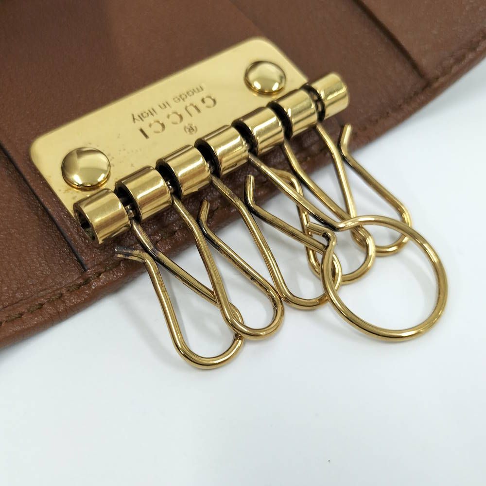 Gucci Diana 6 Key Case Bamboo GG Leather Brown Key Holder — view 7