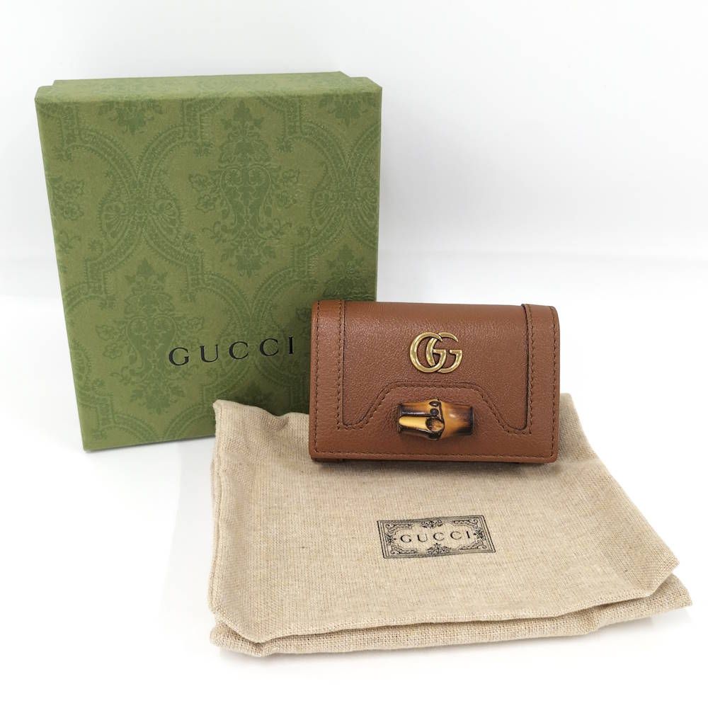 Gucci Diana 6 Key Case Bamboo GG Leather Brown Key Holder — view 9
