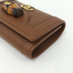 Gucci Diana 6 Key Case Bamboo GG Leather Brown Key Holder — view 4