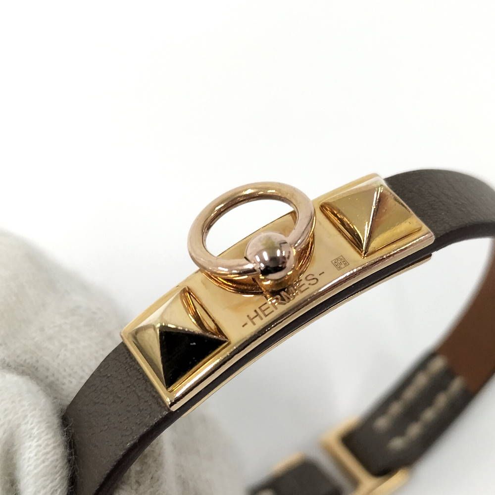 Hermes Mini Rival Bracelet Studs Leather — view 5