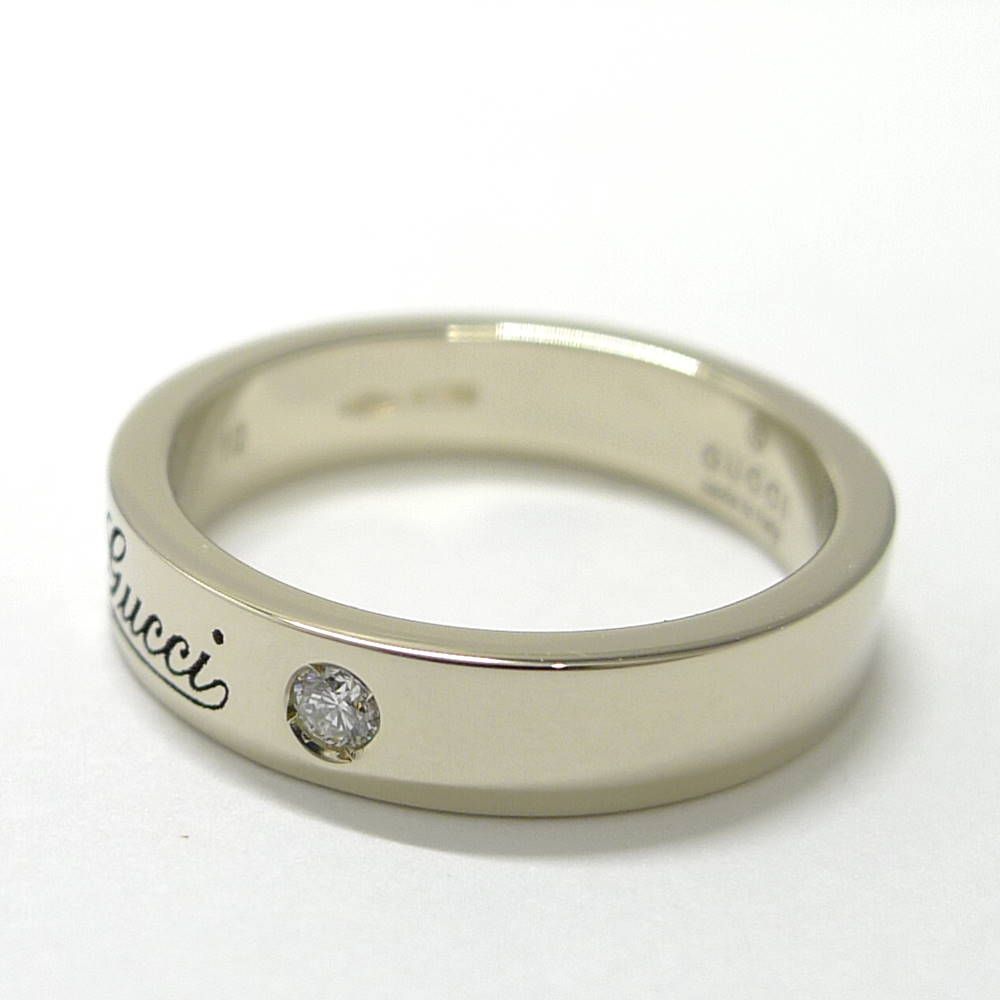 Gucci Icon Print Diamond Ring 18k White Gold List — view 6