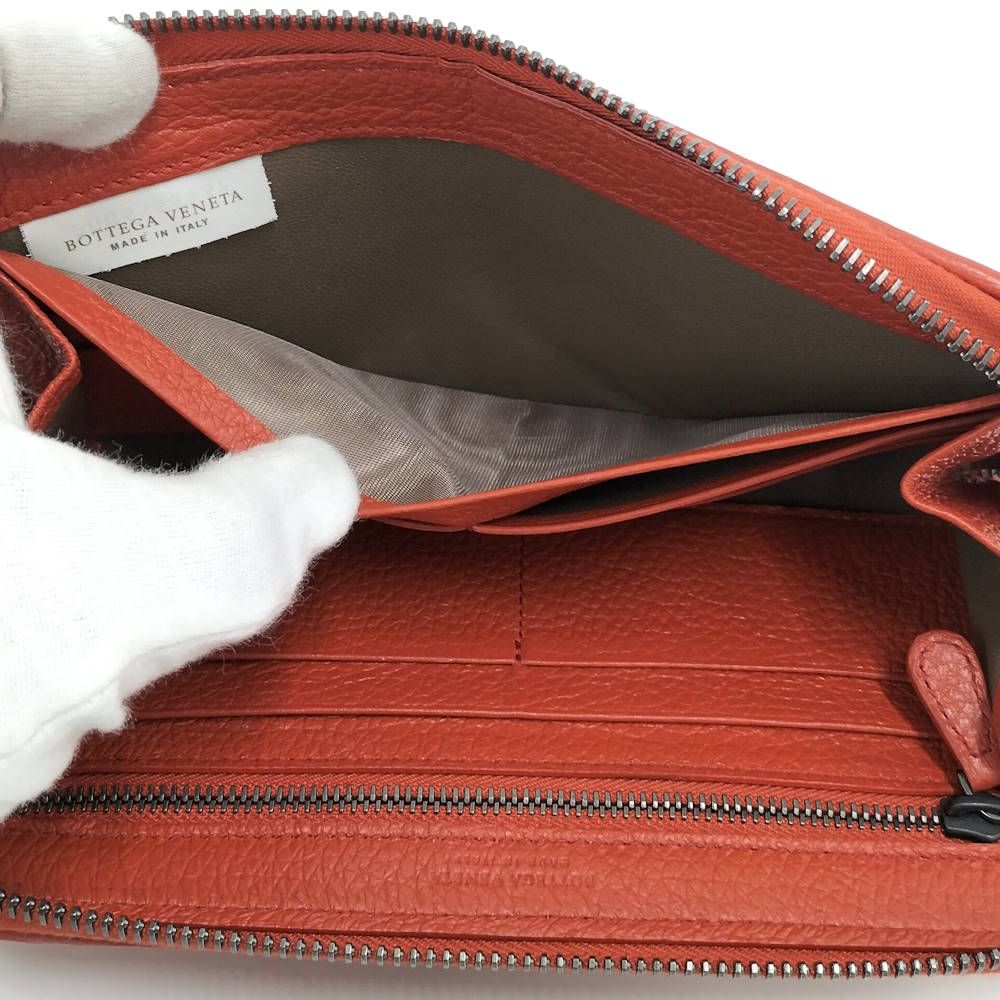 Bottega Veneta Zip Around Wallet Leather Orange — view 7