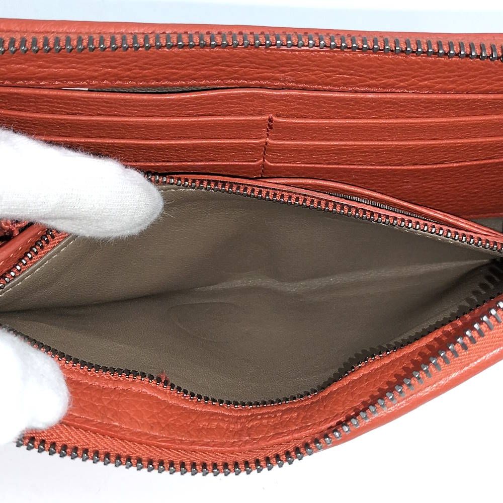 Bottega Veneta Zip Around Wallet Leather Orange — view 9