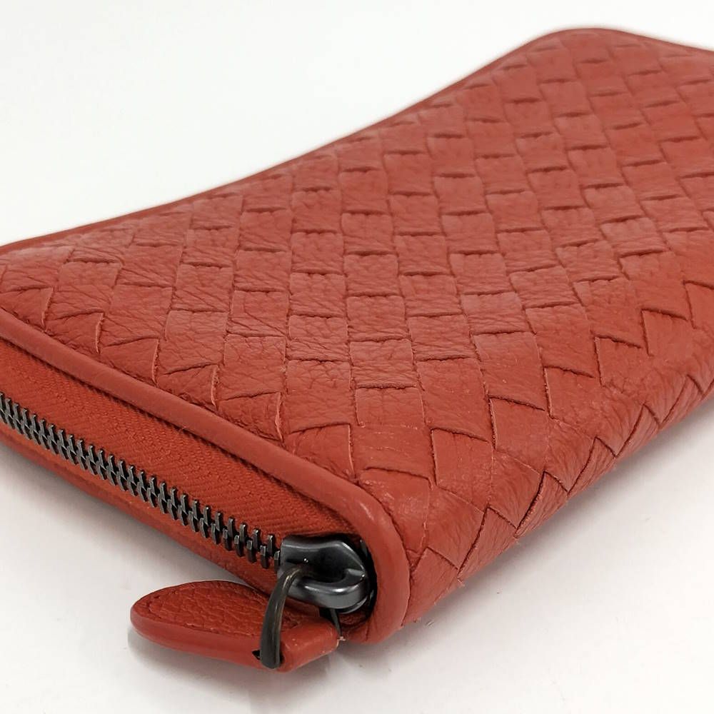 Bottega Veneta Zip Around Wallet Leather Orange — view 5