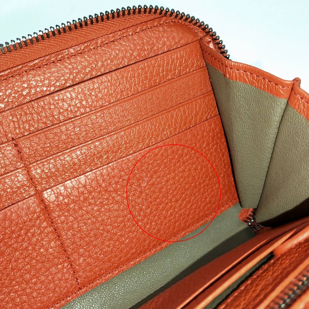 Bottega Veneta Zip Around Wallet Leather Orange — view 8