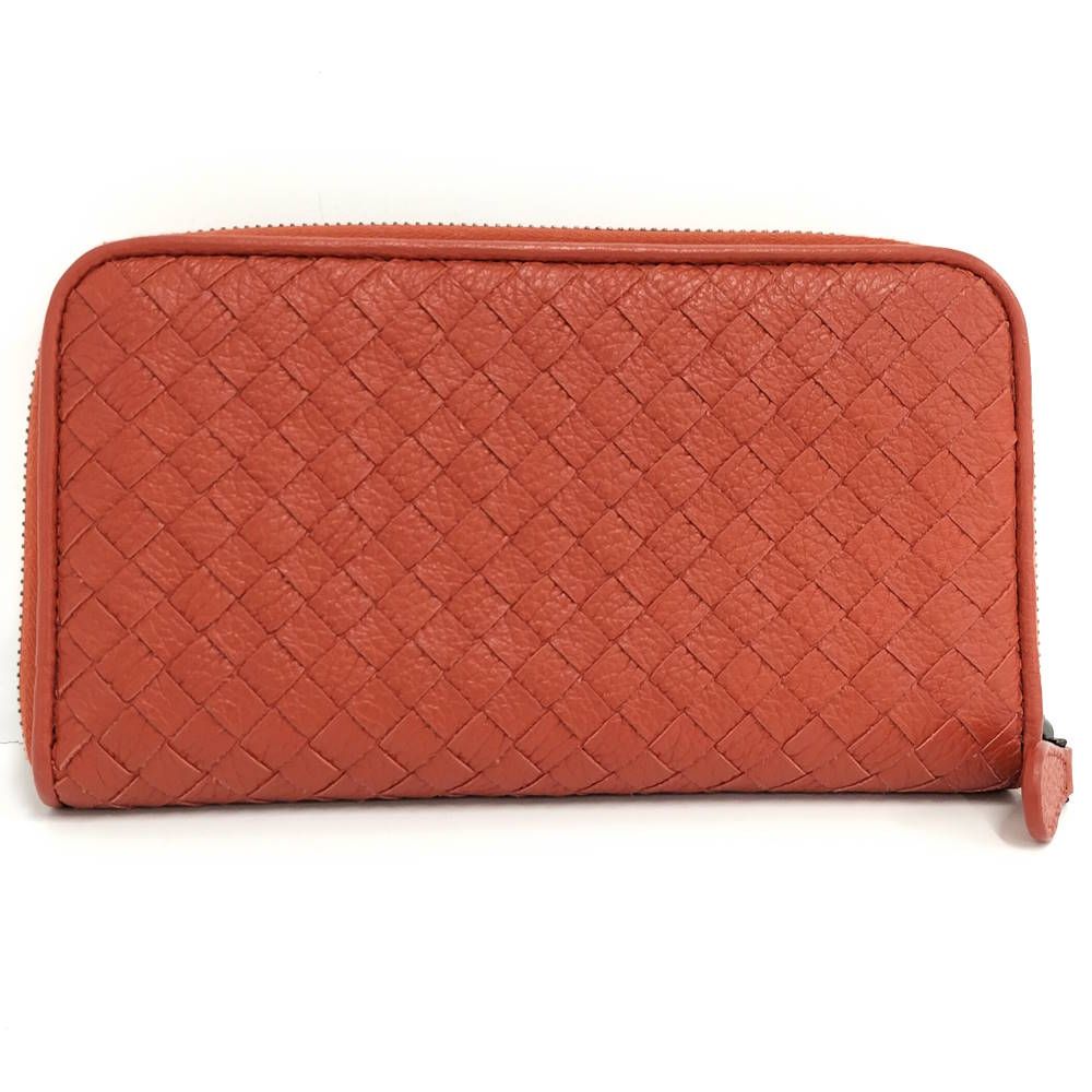Bottega Veneta Zip Around Wallet Leather Orange — view 3