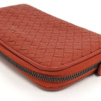 Bottega Veneta Zip Around Wallet Leather Orange — view 4