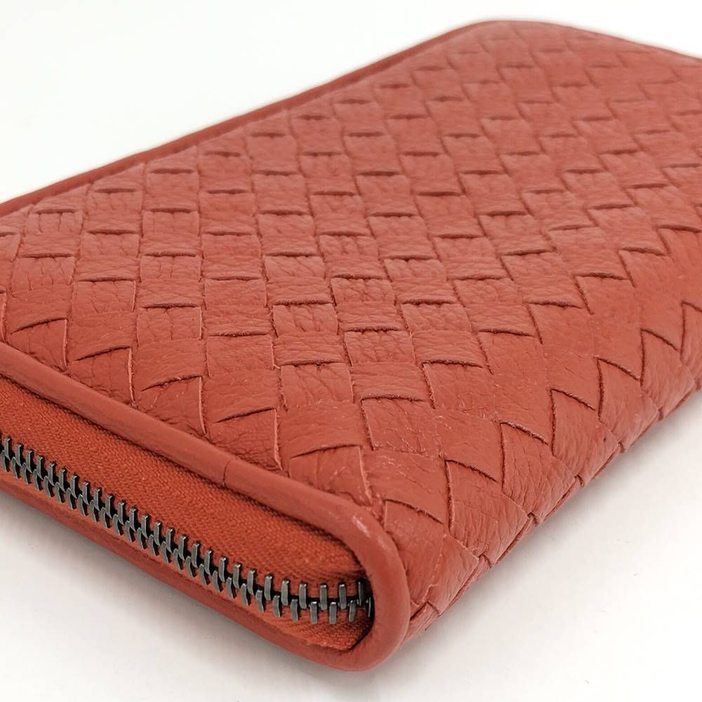Bottega Veneta Zip Around Wallet Leather Orange — view 6
