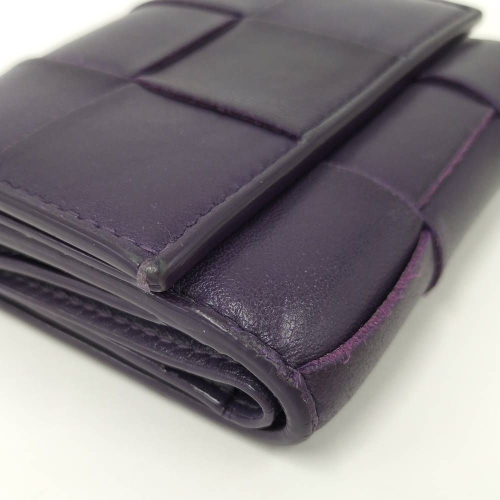 Bottega Veneta Trifold Wallet Intrecciato Small Leather Purple — view 7