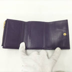 Bottega Veneta Trifold Wallet Intrecciato Small Leather Purple — view 3