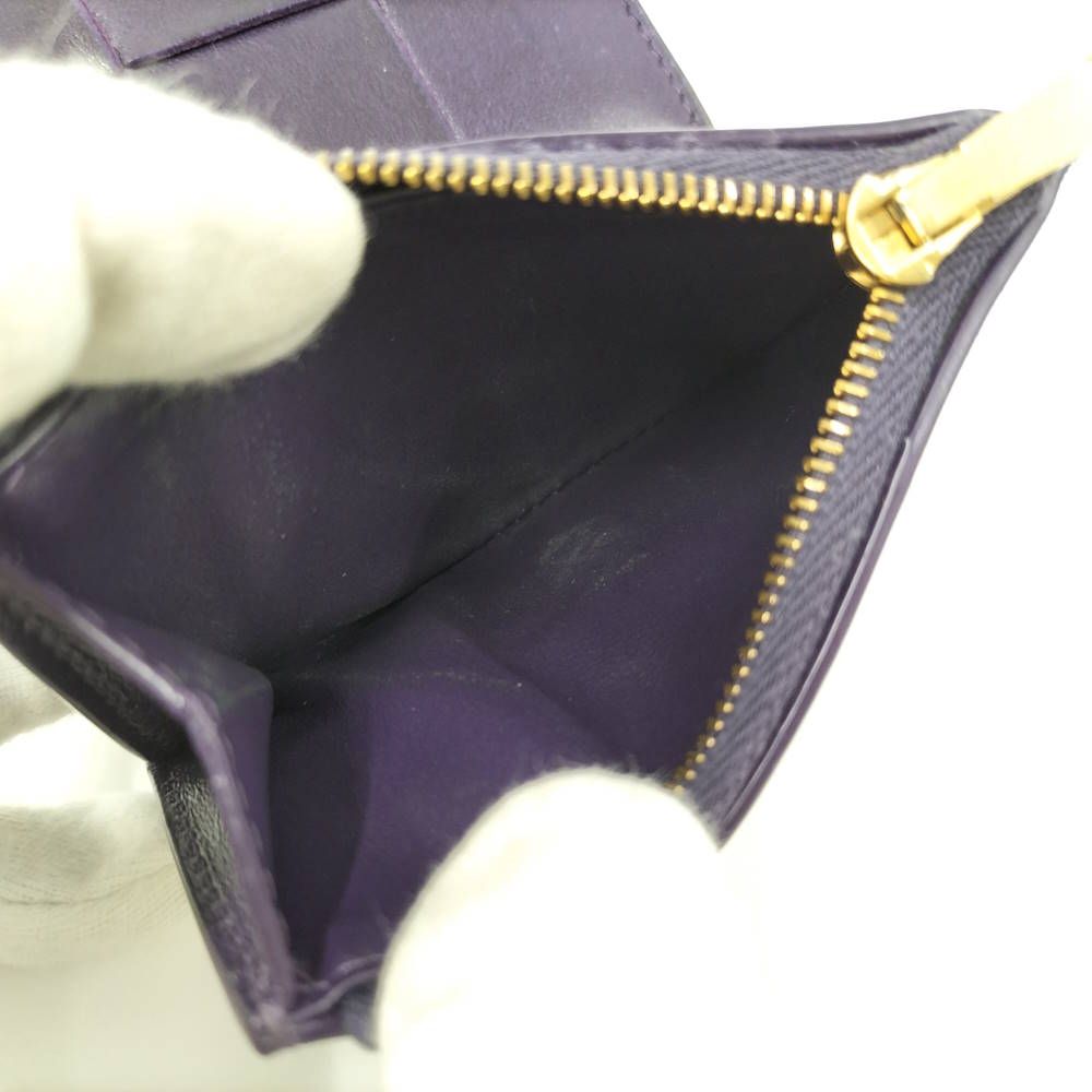 Bottega Veneta Trifold Wallet Intrecciato Small Leather Purple — view 9