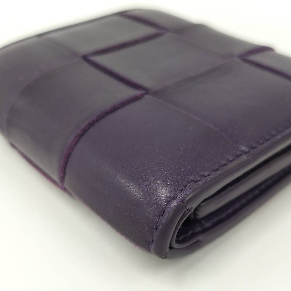 Bottega Veneta Trifold Wallet Intrecciato Small Leather Purple — view 6