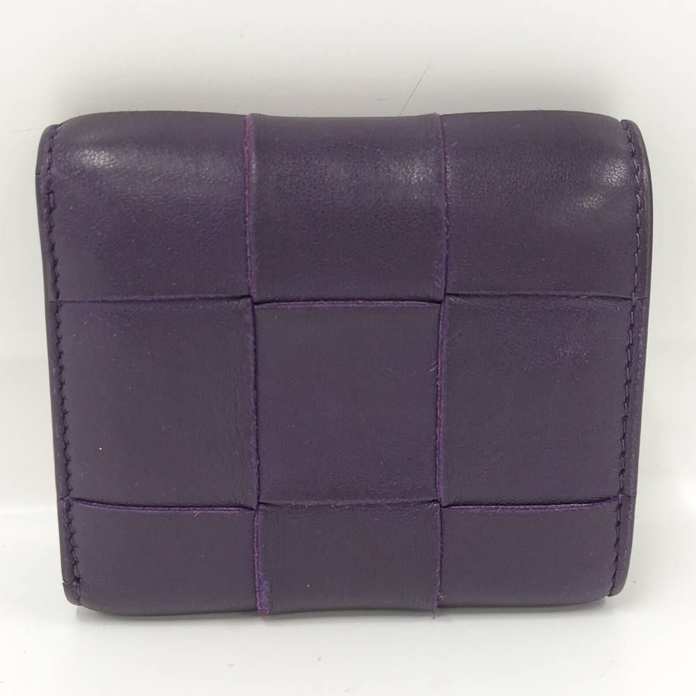 Bottega Veneta Trifold Wallet Intrecciato Small Leather Purple — view 4