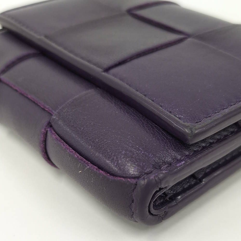Bottega Veneta Trifold Wallet Intrecciato Small Leather Purple — view 5