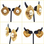 Chanel Earrings Costume Pearl Metal Gold Made in '90 — view 2