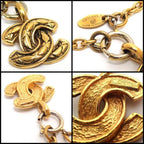 Chanel Necklace Metal Gold Cc Quilted — view 3