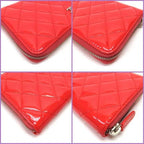 Chanel Zip Around Wallet Quilted Patent Leather Pink Silver — view 5