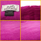 Hermes Cashmere Scarf Embroidery 100% Purple — view 5