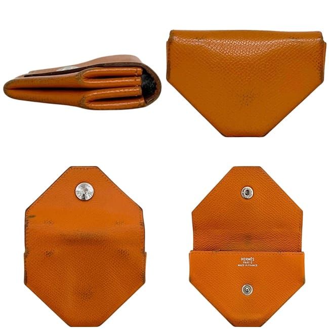 Hermes Coin Case Van Quatre Orange Purse Leather — view 2