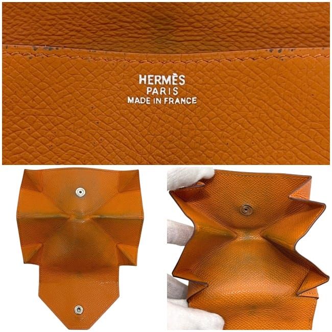 Hermes Coin Case Van Quatre Orange Purse Leather — view 3