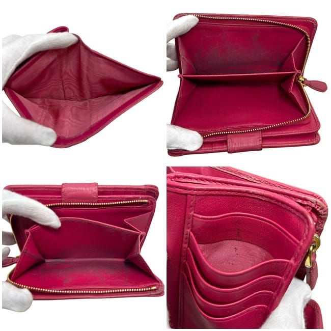 Prada Bifold Wallet Pink Peonia Folding Leather — view 3