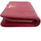 Prada Bifold Wallet Pink Peonia Folding Leather — view 9