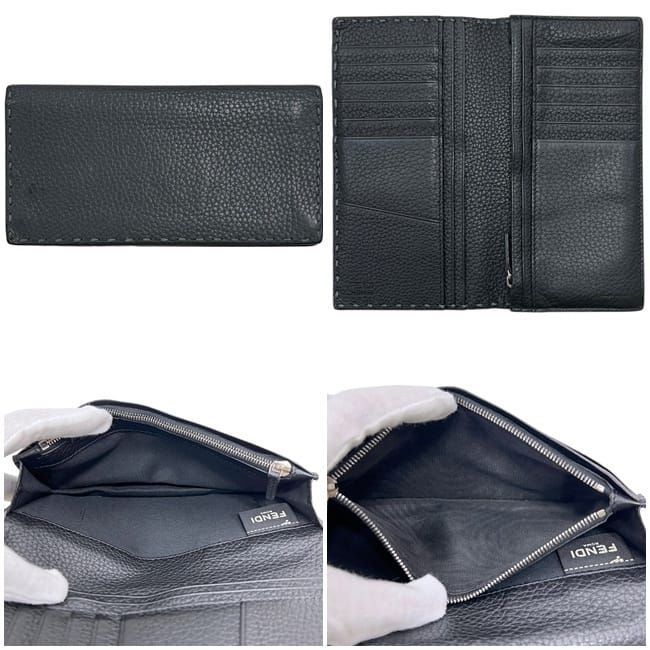 Fendi Bifold Wallet Gray Leather — view 2