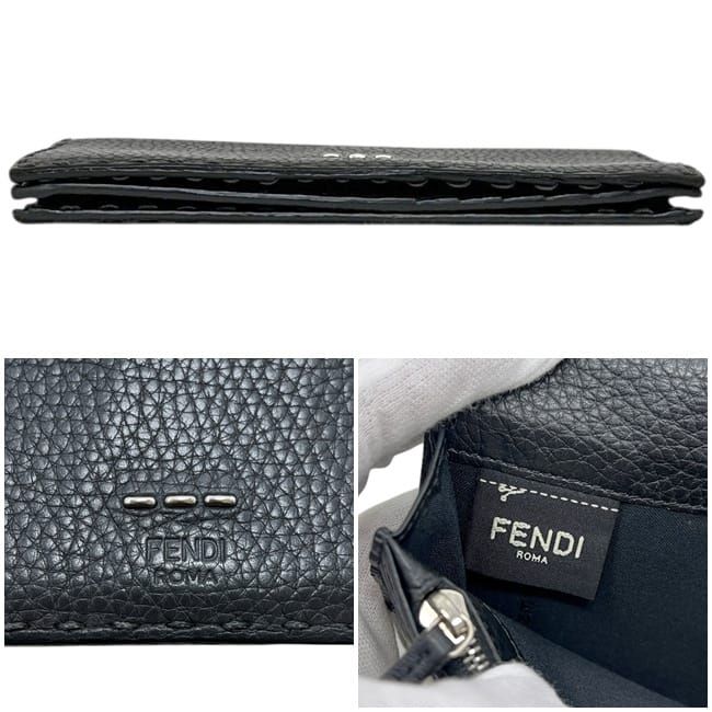 Fendi Bifold Wallet Gray Leather — view 3