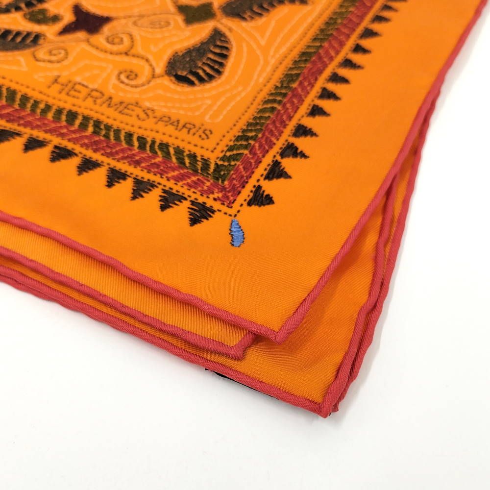 Hermes Carre 90 Scarf Kantha Silk Orange — view 4
