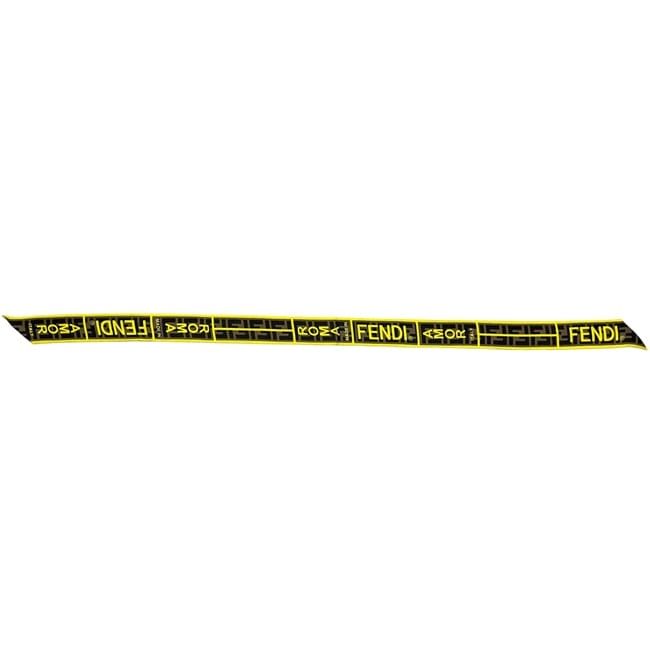 Fendi Ribbon Scarf Flappy Yellow Khaki Green Zucca — view 2