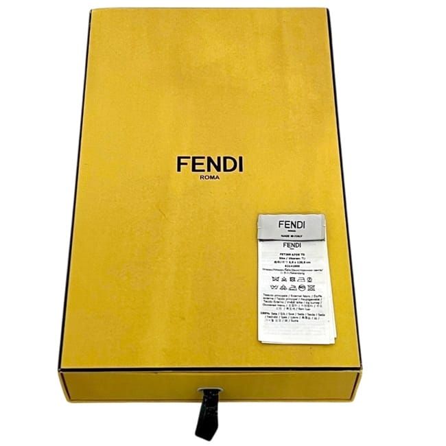 Fendi Ribbon Scarf Flappy Yellow Khaki Green Zucca — view 6