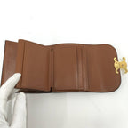 Celine Compact Wallet Small Triomphe Leather Brown Gold — view 3