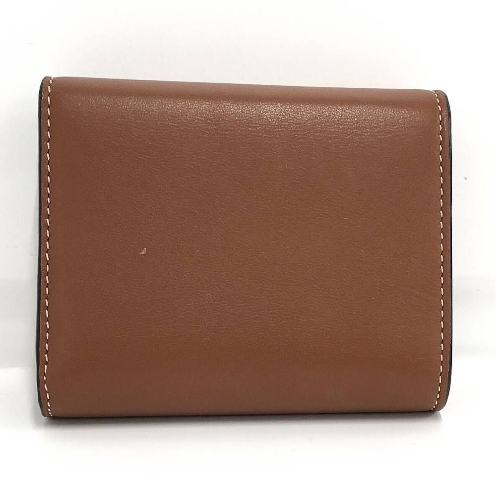 Celine Compact Wallet Small Triomphe Leather Brown Gold — view 5