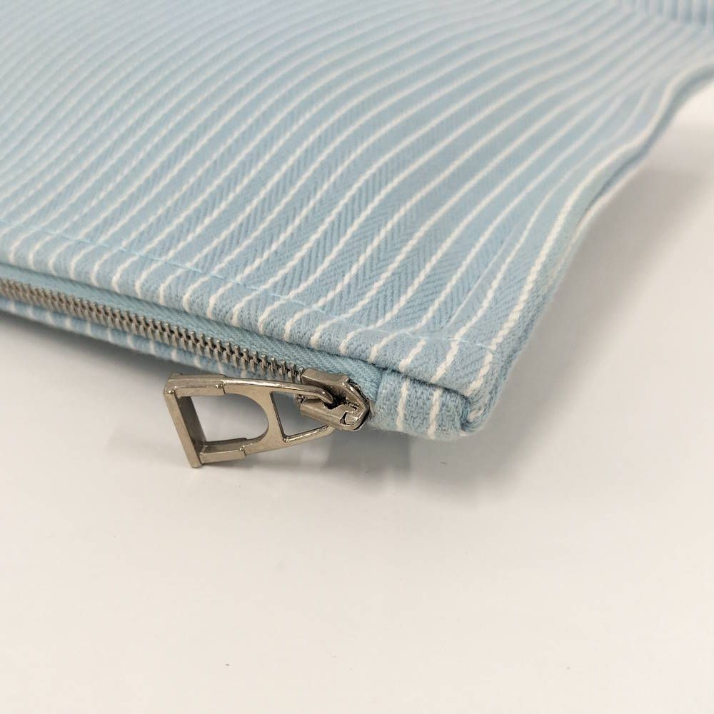 Hermes Caval Flat Pouch GM Canvas Light Blue Loafer — view 4