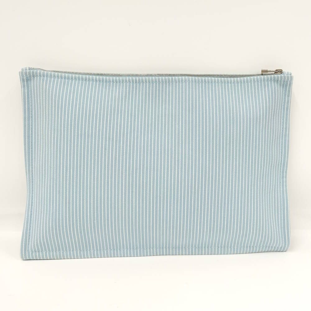 Hermes Caval Flat Pouch GM Canvas Light Blue Loafer — view 2