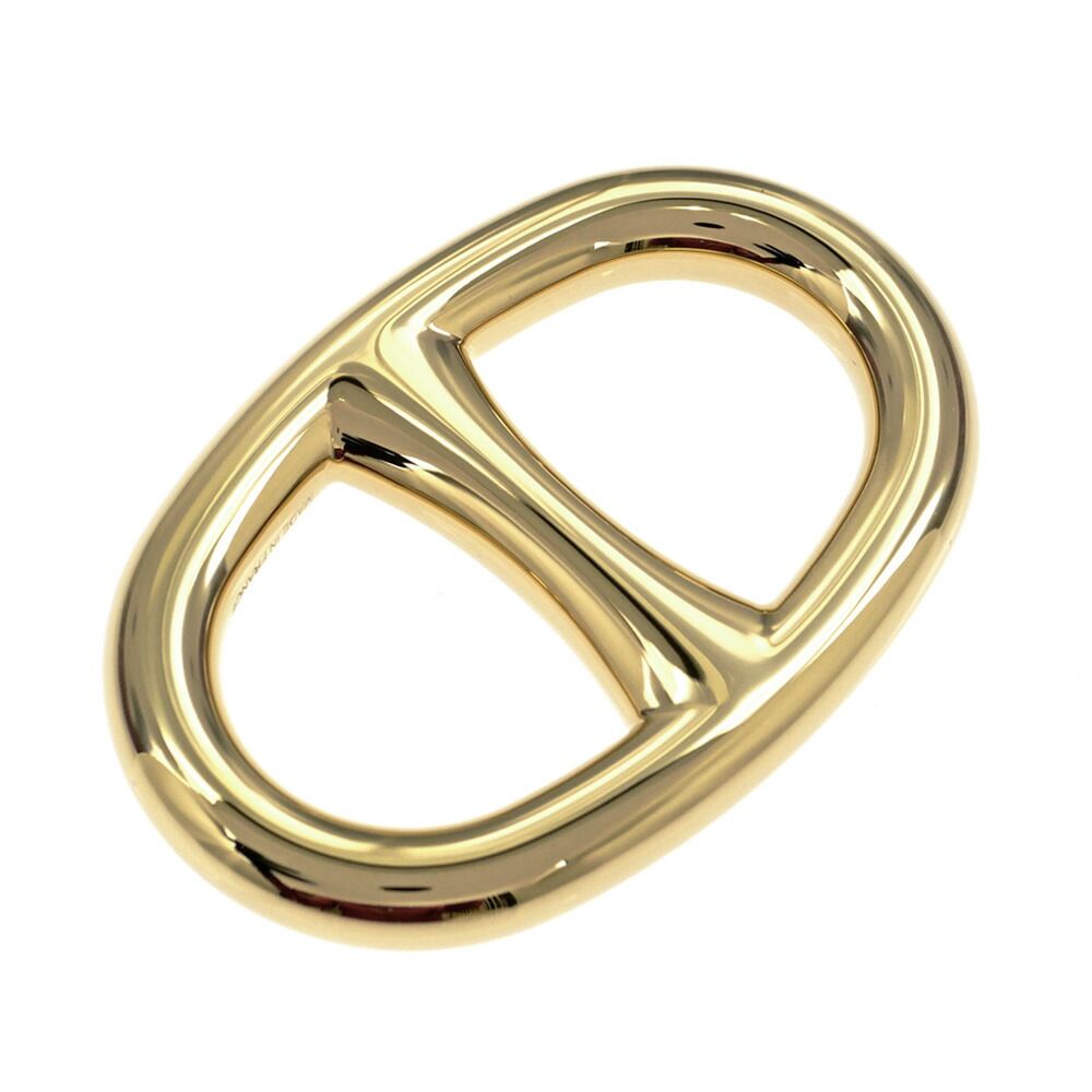 Hermes Scarf Ring Chaine D'ancre Perma Brass Gold Color Necklace Style Pendant — view 4