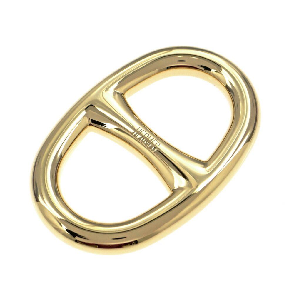 Hermes Scarf Ring Chaine D'ancre Perma Brass Gold Color Necklace Style Pendant — view 2