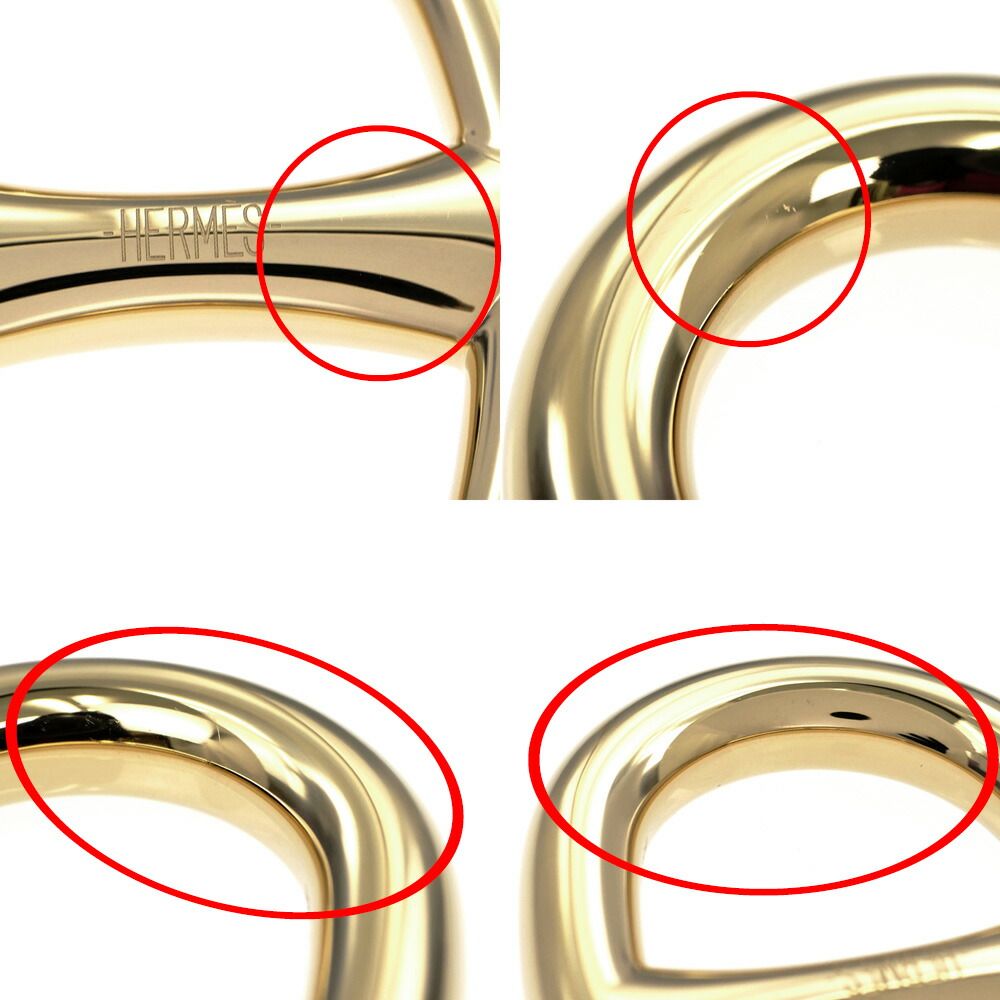 Hermes Scarf Ring Chaine D'ancre Perma Brass Gold Color Necklace Style Pendant — view 7