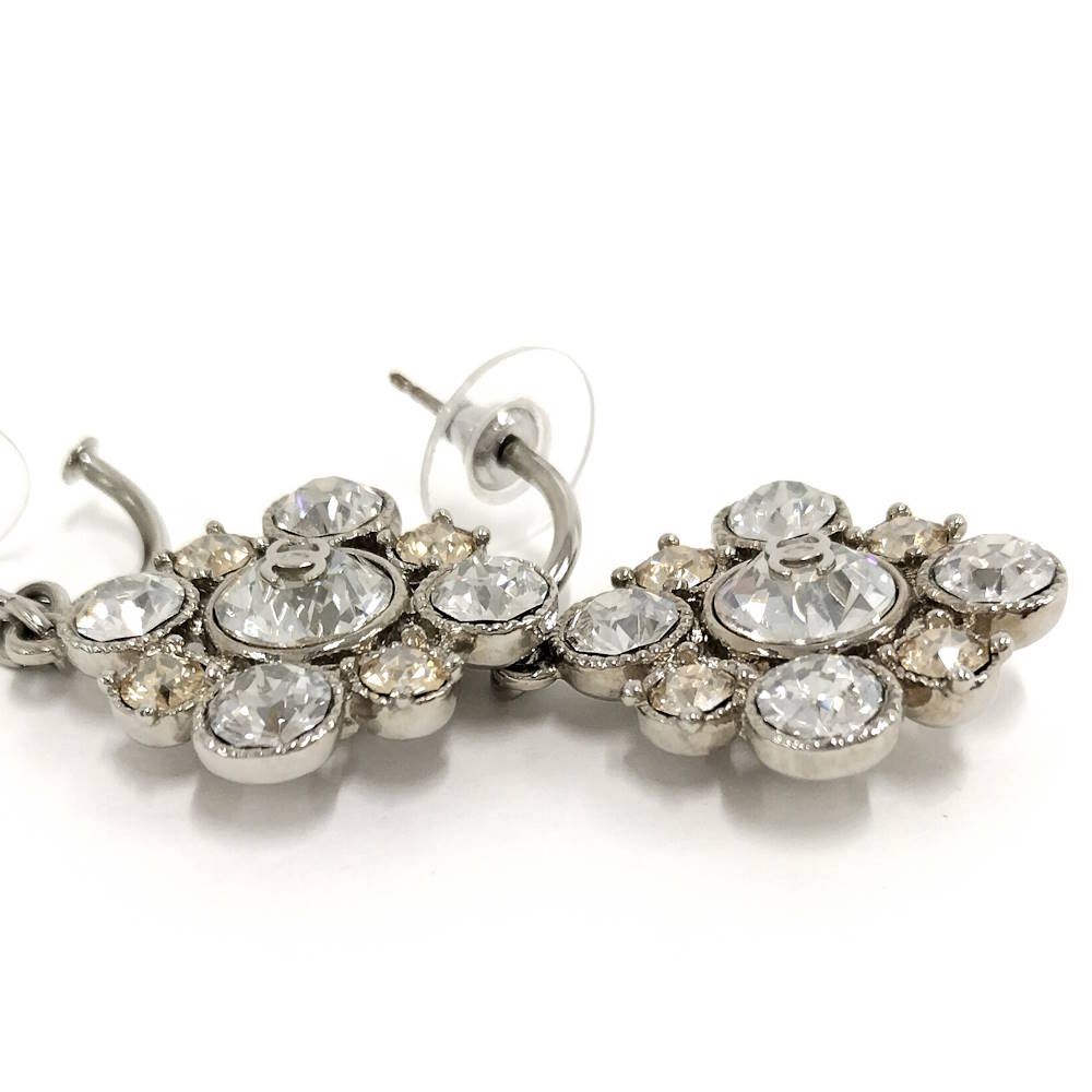 Chanel Earrings Rhinestone CC Logo — view 2